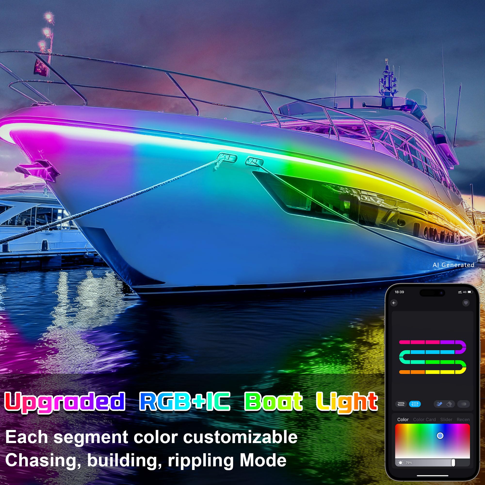Amazon.com: Lichaser Boat LED Strip Light RGB+IC, Marine LED Light